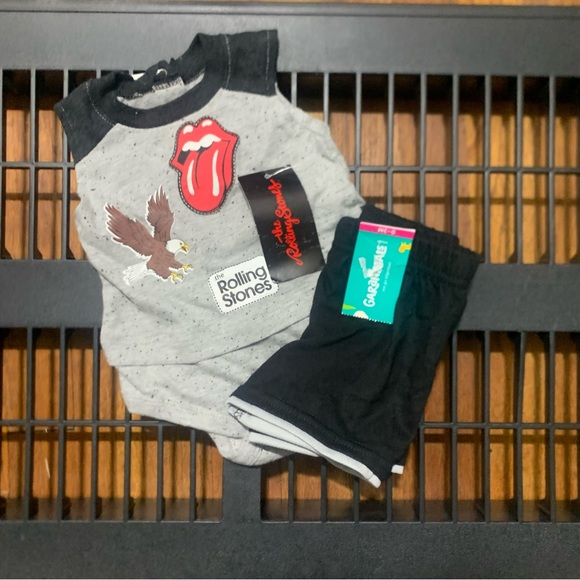 🎉HP 11/21🎉 BNWT Baby Rolling Stones onesie and Granimals shorts - Picture 5 of 5